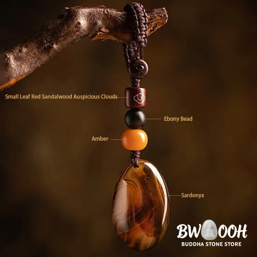 Buddha Stones Random Sardonyx Stone Positive Key Chain - Random Sardonyx Stone - Key Chain