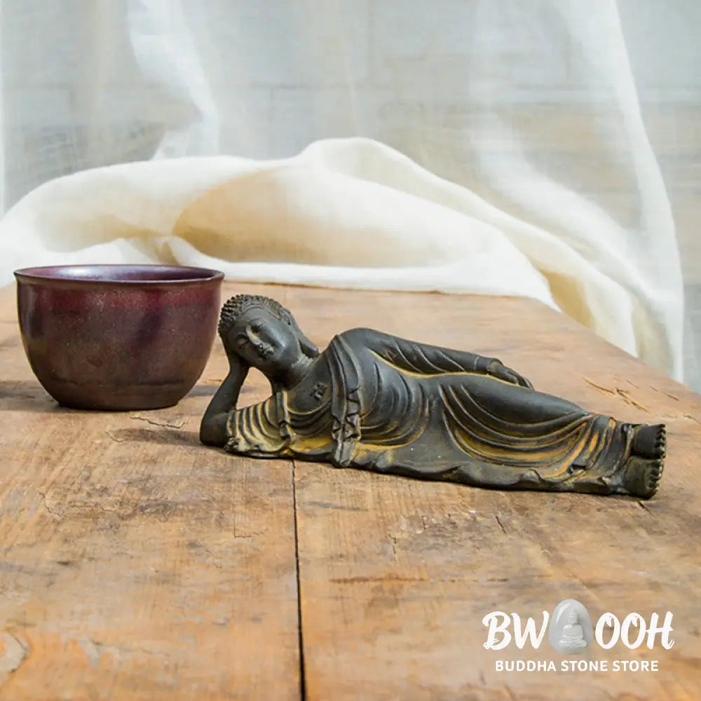 BWOOOH resin Buddha statue - Reclining Buddha Shakyamuni Iron Po