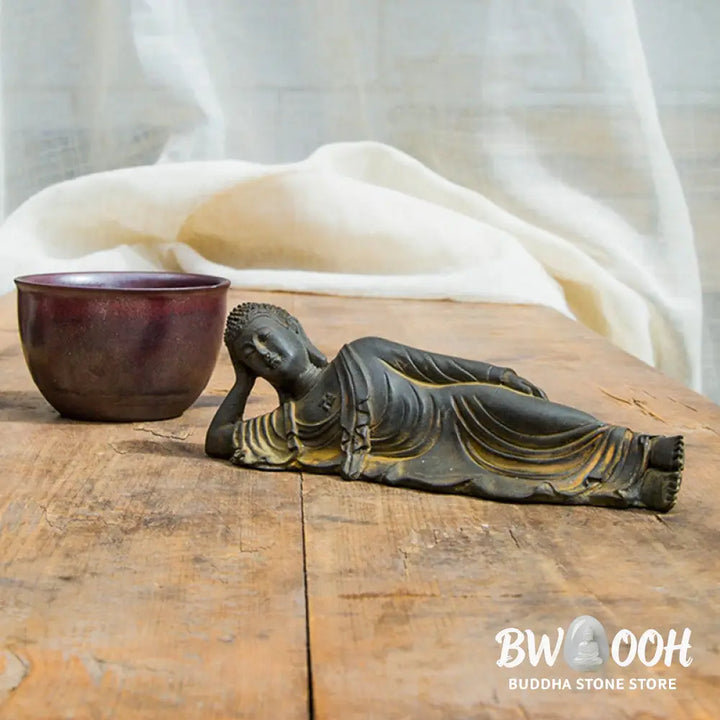 BWOOOH resin Buddha statue - Reclining Buddha Shakyamuni Iron Po