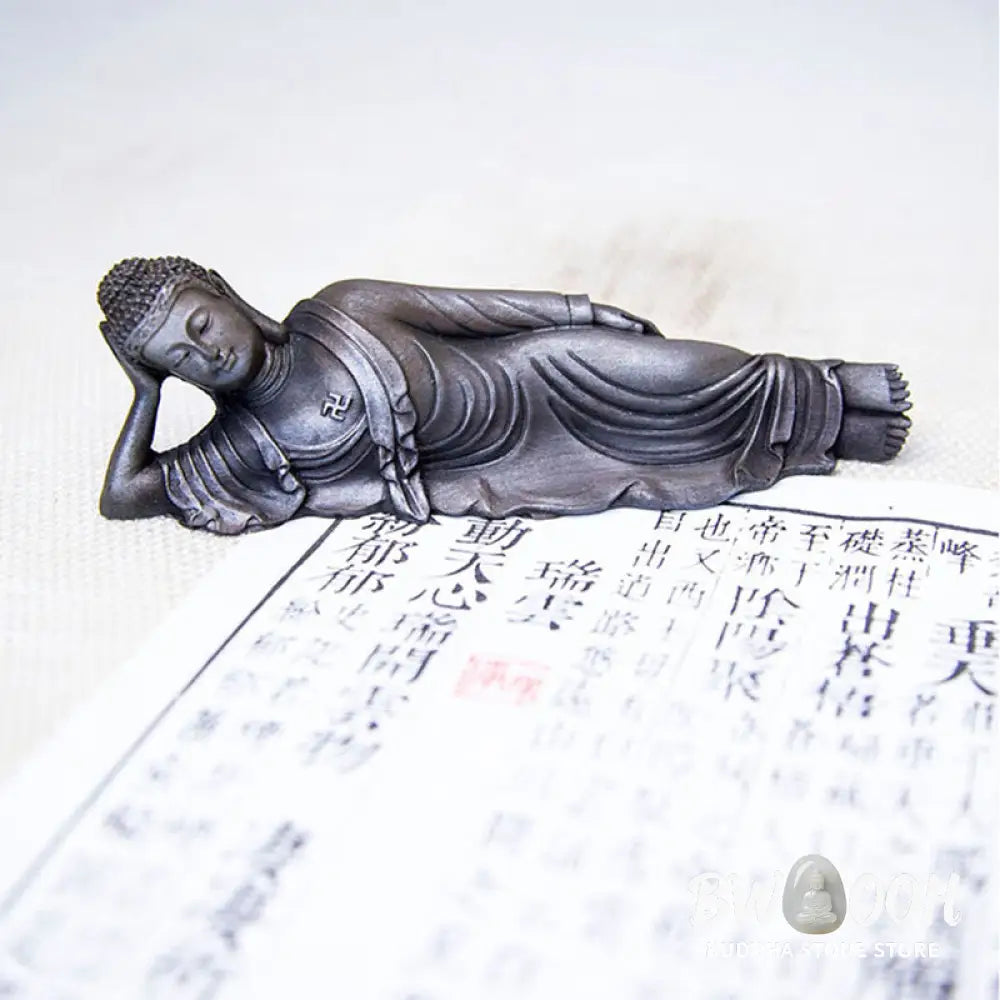 BWOOOH resin Buddha statue - Reclining Buddha Shakyamuni Iron Po