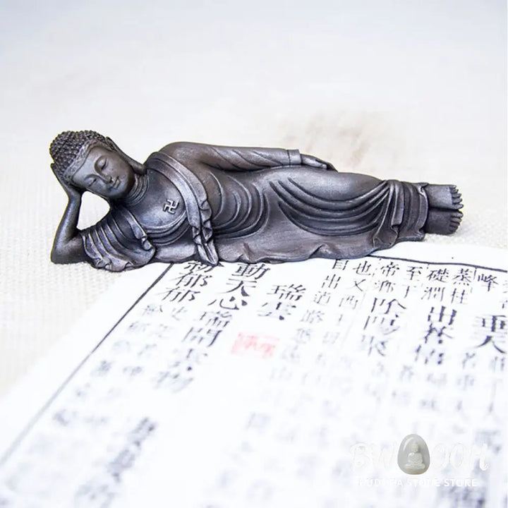 BWOOOH resin Buddha statue - Reclining Buddha Shakyamuni Iron Po