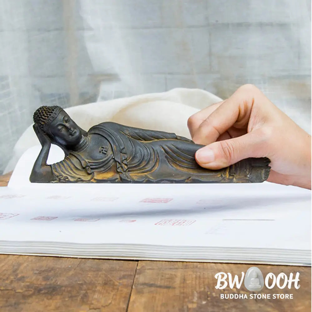 BWOOOH resin Buddha statue - Reclining Buddha Shakyamuni Iron Po