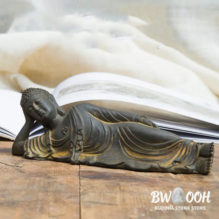 BWOOOH resin Buddha statue - Reclining Buddha Shakyamuni Iron Po