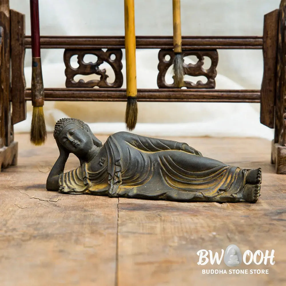 BWOOOH resin Buddha statue - Reclining Buddha Shakyamuni Iron Po
