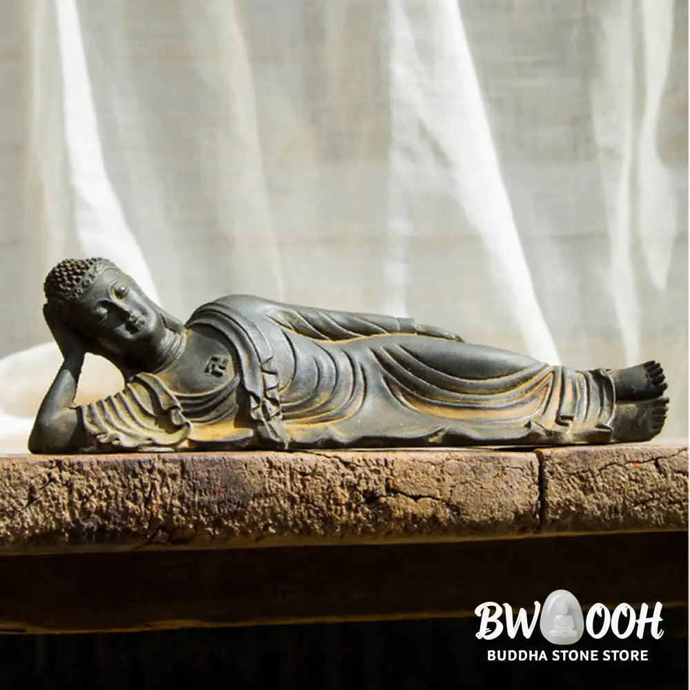 BWOOOH resin Buddha statue - Reclining Buddha Shakyamuni Iron Po