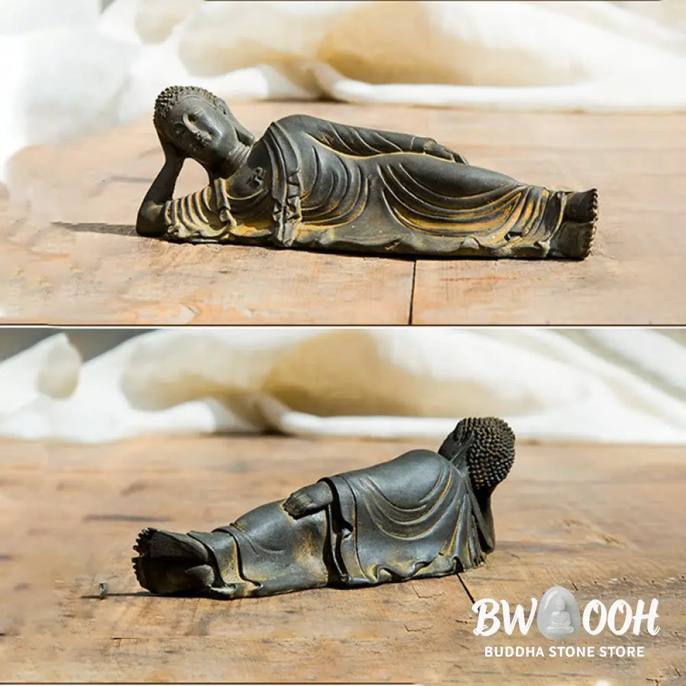 BWOOOH resin Buddha statue - Reclining Buddha Shakyamuni Iron Po