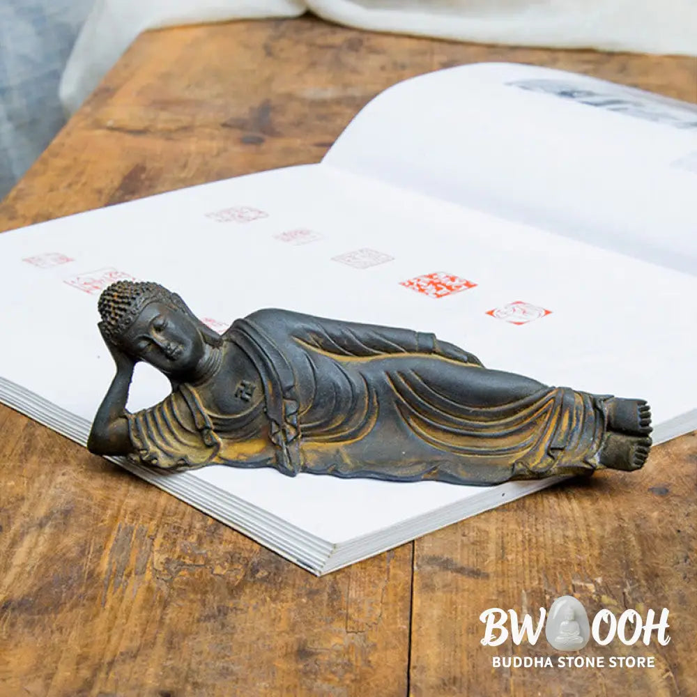 BWOOOH resin Buddha statue - Reclining Buddha Shakyamuni Iron Po