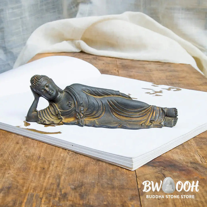 BWOOOH resin Buddha statue - Reclining Buddha Shakyamuni Iron Po
