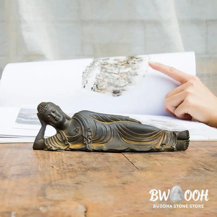 BWOOOH resin Buddha statue - Reclining Buddha Shakyamuni Iron Po