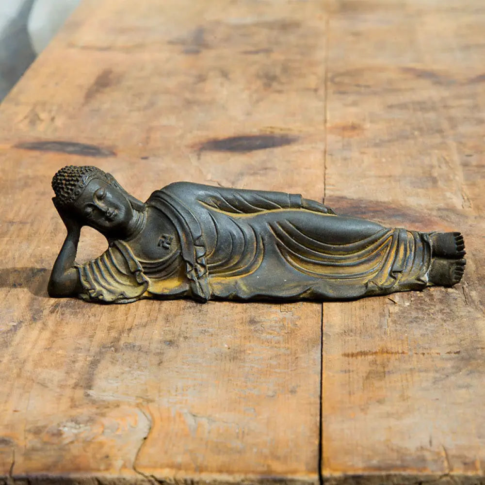 BWOOOH resin Buddha statue - Reclining Buddha Shakyamuni Iron Po