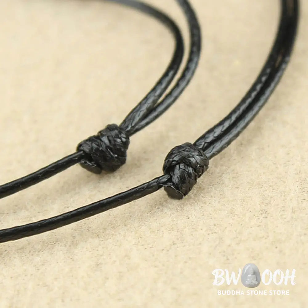 Buddha Stones Red Agate Bead Confidence Leather Rope Necklace Pendant - BWOOOH - Red Agate(Confidence♥Calm) - Necklaces