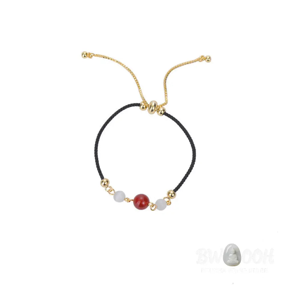 BWOOOH Red Agate Cat Eye Braided String Confidence Bracelet | natural stone spiritual bracelet for healing and mindful living