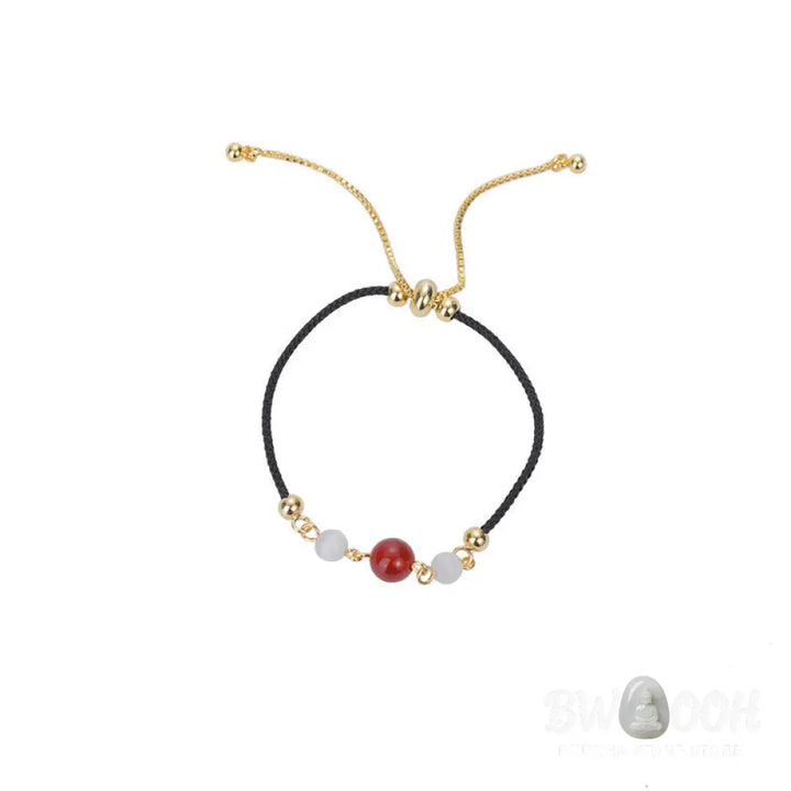 BWOOOH Red Agate Cat Eye Braided String Confidence Bracelet | natural stone spiritual bracelet for healing and mindful living