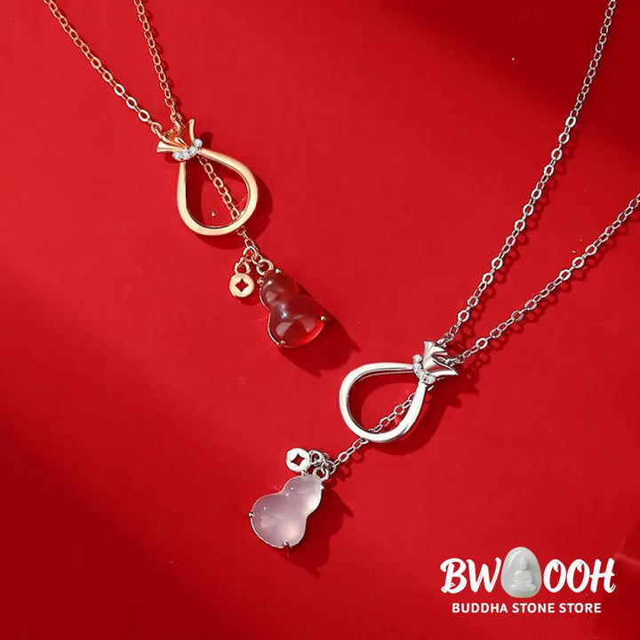 Buddha Stones Red Agate Chalcedony 925 Sterling Silver Gourd Lucky Bag Confidence Necklace Pendant - BWOOOH - Necklaces
