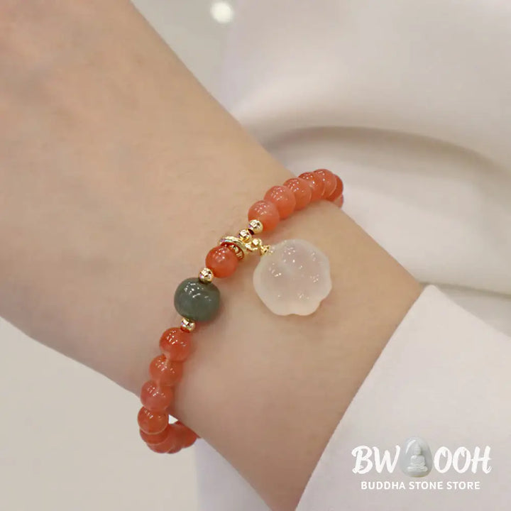 Buddha Stones Red Agate Chalcedony Cat Paw Jade Confidence Bracelet - BWOOOH - Red Agate(Confidence♥Calm) - Bracelet