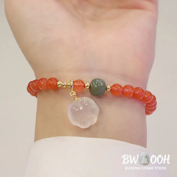 Buddha Stones Red Agate Chalcedony Cat Paw Jade Confidence Bracelet - BWOOOH - Red Agate(Confidence♥Calm) - Bracelet