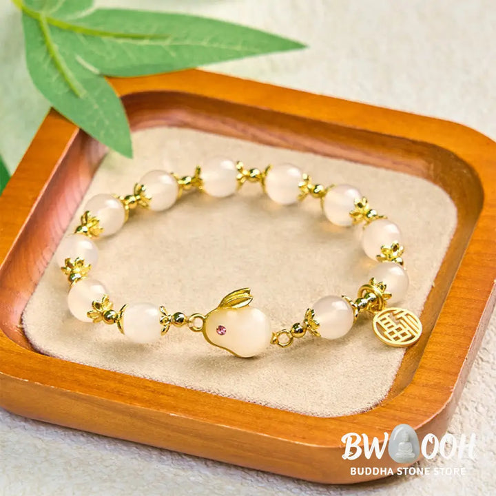 Buddha Stones Red Agate Chalcedony Rabbit Fu Character Confidence Bracelet - BWOOOH - Bracelet