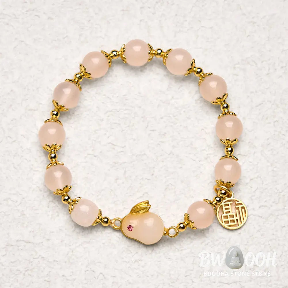 Buddha Stones Red Agate Chalcedony Rabbit Fu Character Confidence Bracelet - BWOOOH - Bracelet