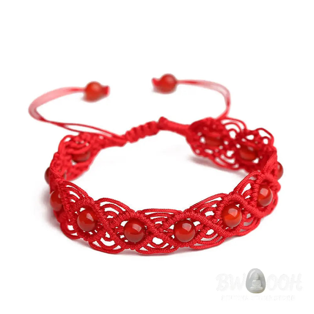 BWOOOH Red Agate Confidence Red String Bracelet | natural stone spiritual bracelet for healing and mindful living