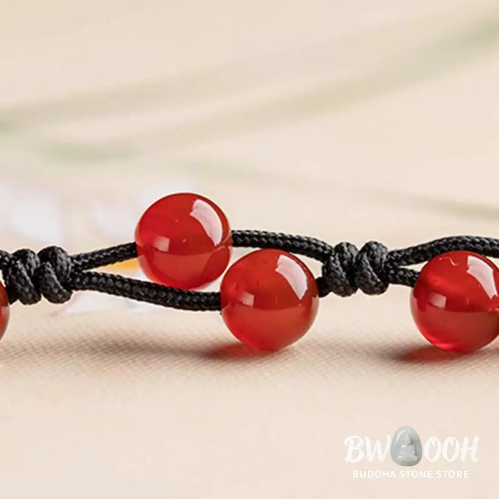 Buddha Stones Red Agate Moss Agate Cinnabar Calm Bracelet - Bracelet