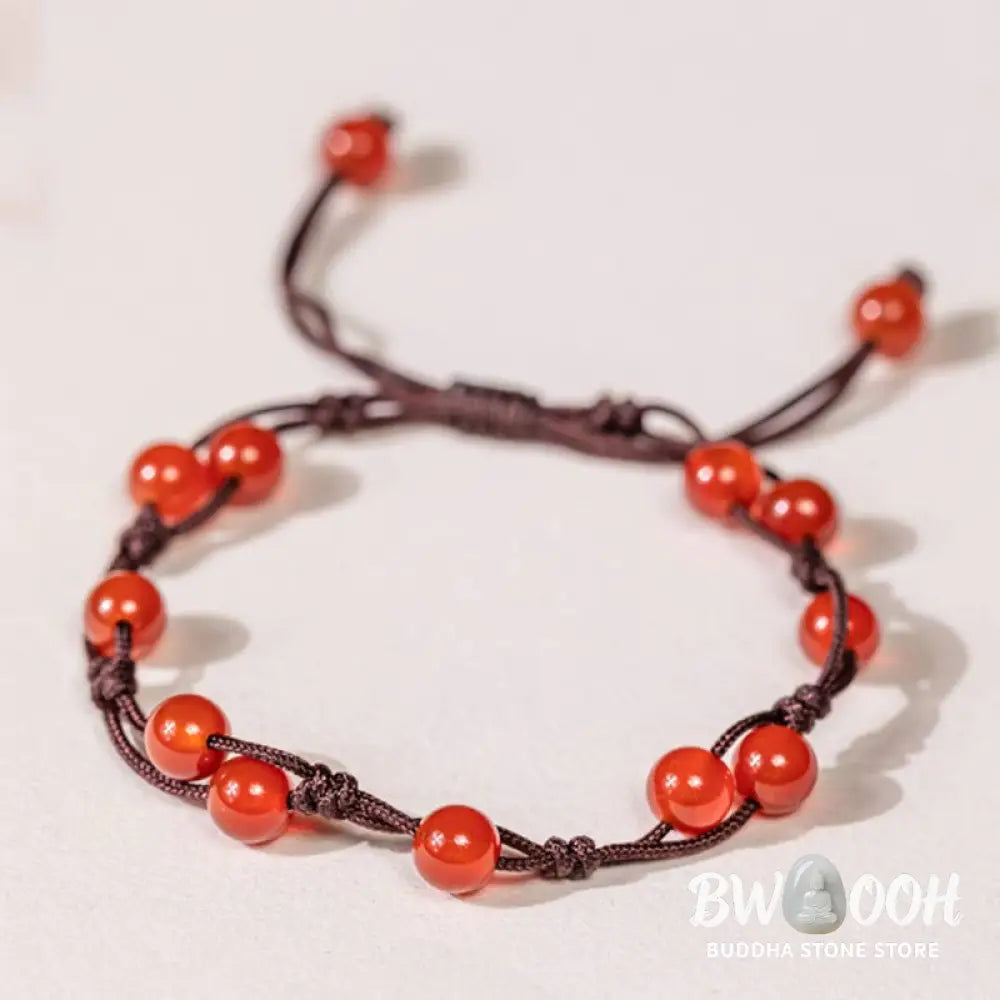 Buddha Stones Red Agate Moss Agate Cinnabar Calm Bracelet - Bracelet