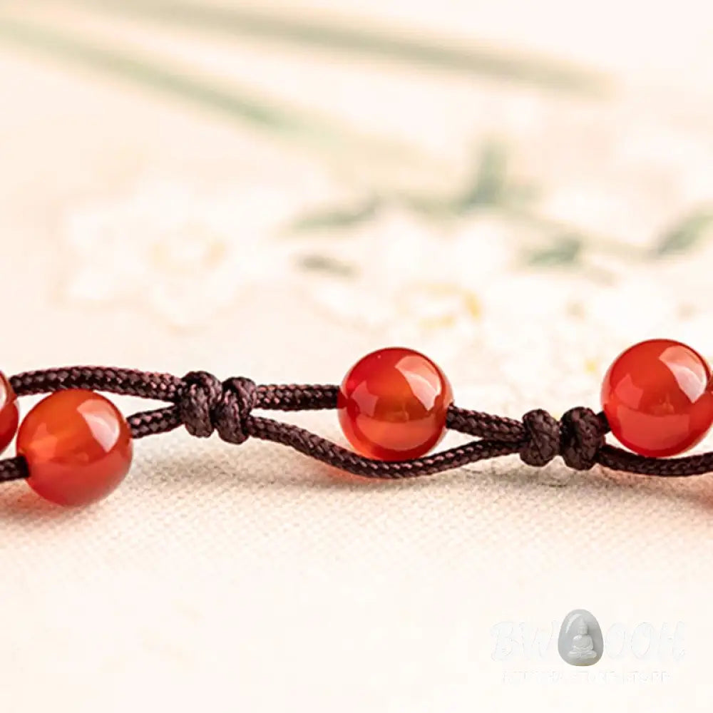 Buddha Stones Red Agate Moss Agate Cinnabar Calm Bracelet - Bracelet