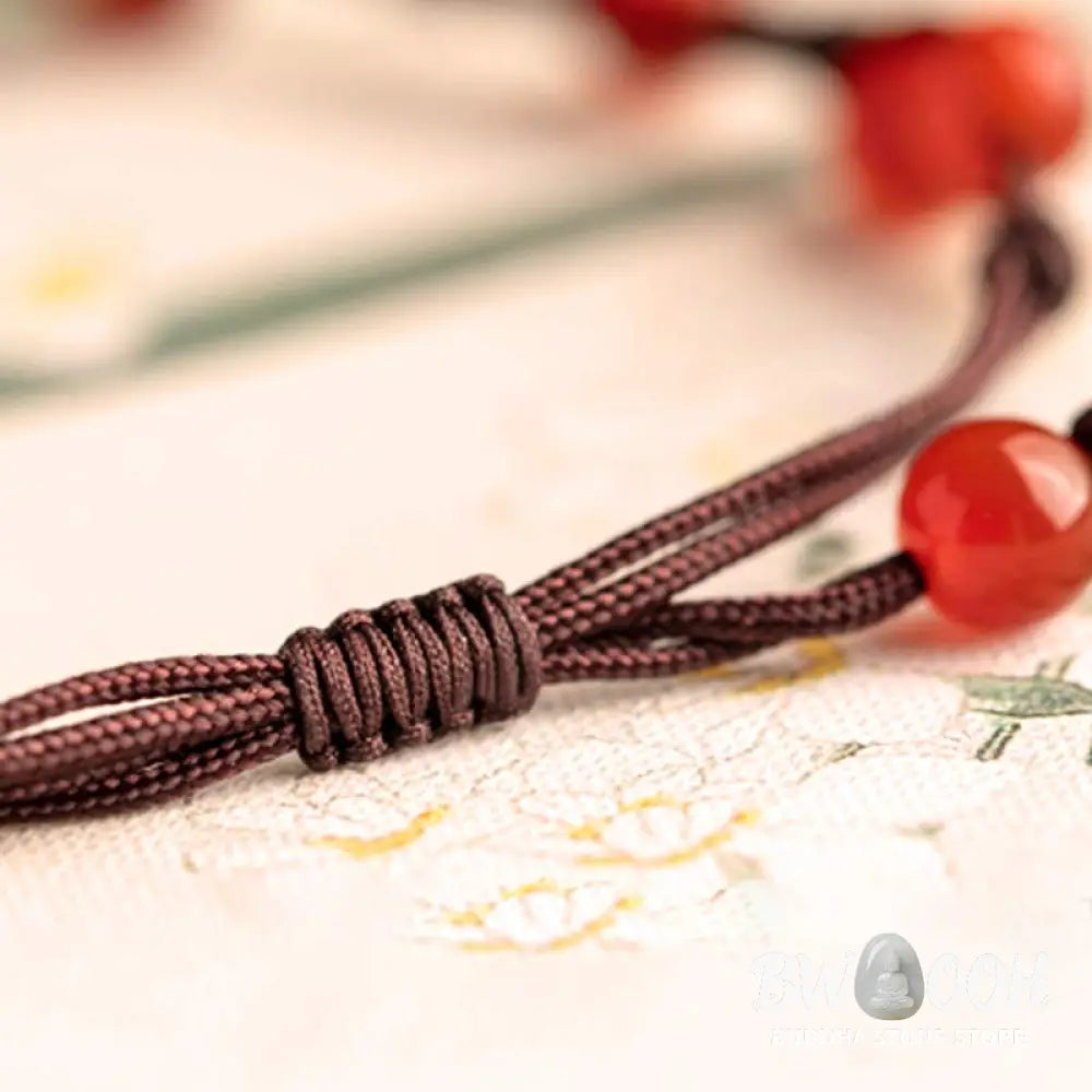 Buddha Stones Red Agate Moss Agate Cinnabar Calm Bracelet - Bracelet