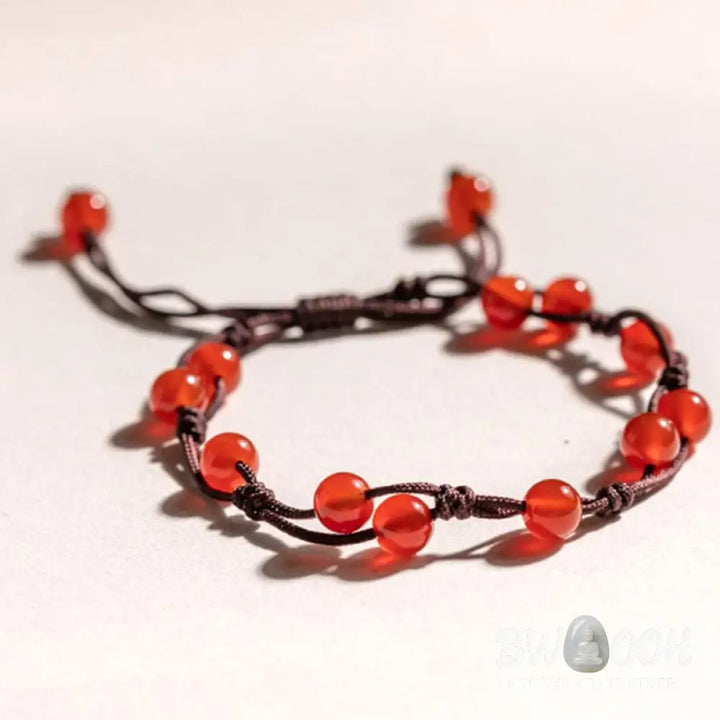 Buddha Stones Red Agate Moss Agate Cinnabar Calm Bracelet - Bracelet