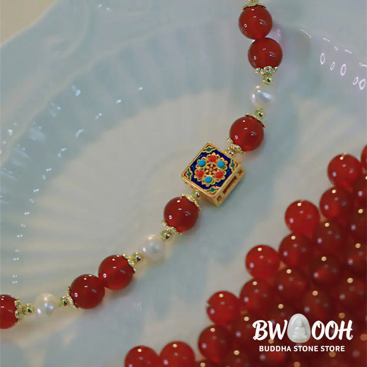 Buddha Stones Red Agate Pearl Confidence Self-acceptance Bracelet - BWOOOH - Red Agate(Confidence♥Calm) - Bracelet