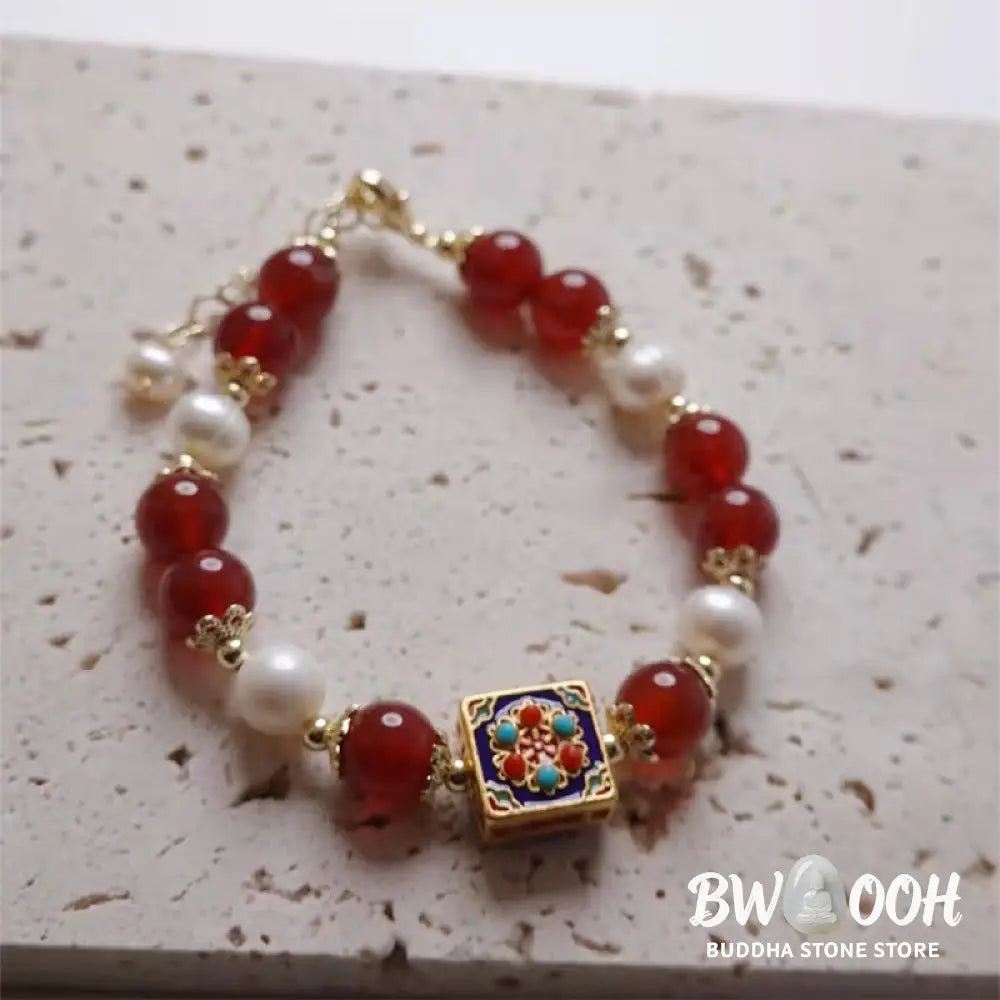 Buddha Stones Red Agate Pearl Confidence Self-acceptance Bracelet - BWOOOH - Red Agate(Confidence♥Calm) - Bracelet