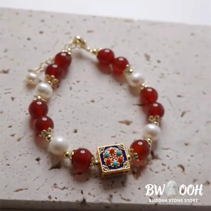 Buddha Stones Red Agate Pearl Confidence Self-acceptance Bracelet - BWOOOH - Red Agate(Confidence♥Calm) - Bracelet