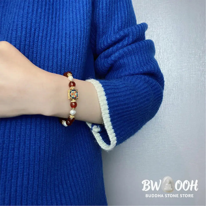 Buddha Stones Red Agate Pearl Confidence Self-acceptance Bracelet - BWOOOH - Red Agate(Confidence♥Calm) - Bracelet