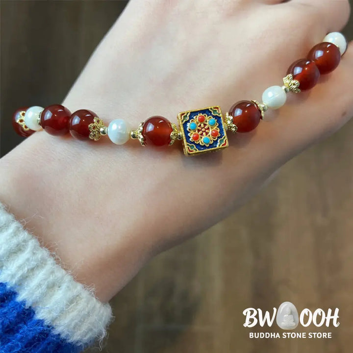 Buddha Stones Red Agate Pearl Confidence Self-acceptance Bracelet - BWOOOH - Red Agate(Confidence♥Calm) - Bracelet