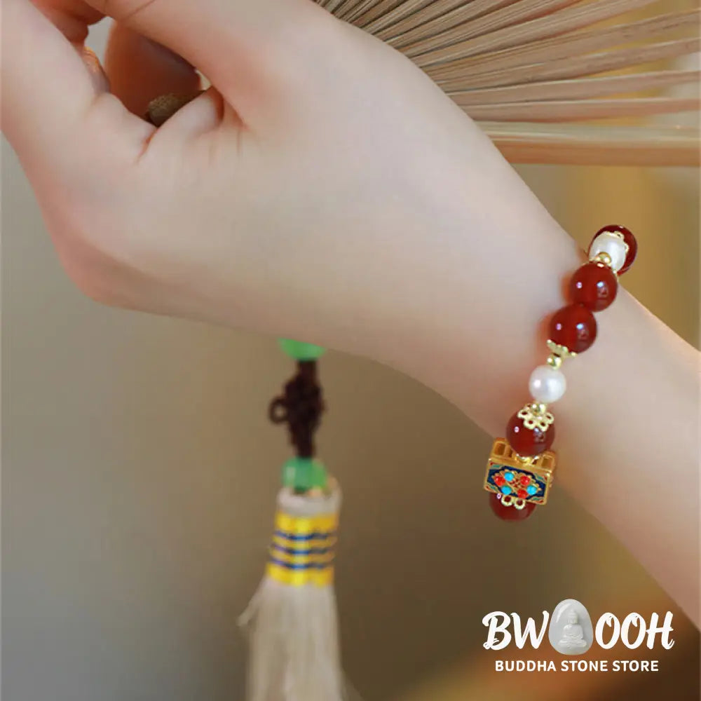 Buddha Stones Red Agate Pearl Confidence Self-acceptance Bracelet - BWOOOH - Red Agate(Confidence♥Calm) - Bracelet