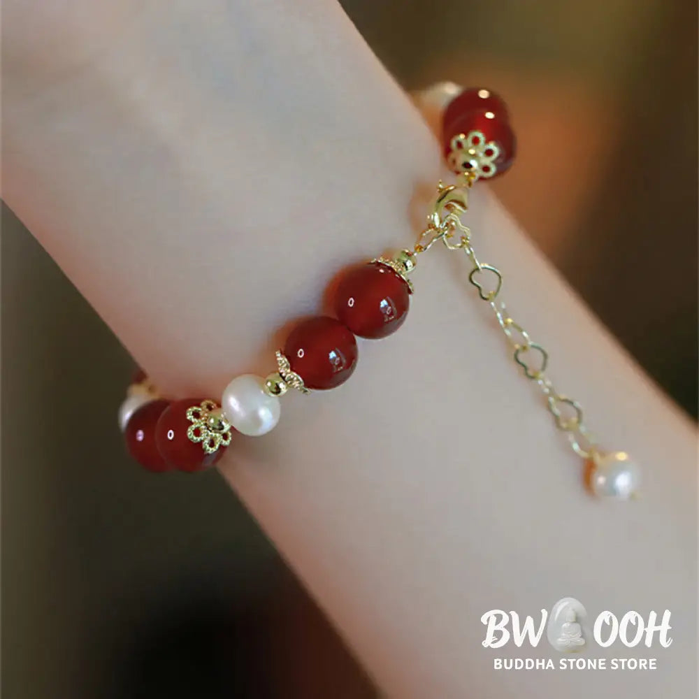 Buddha Stones Red Agate Pearl Confidence Self-acceptance Bracelet - BWOOOH - Red Agate(Confidence♥Calm) - Bracelet