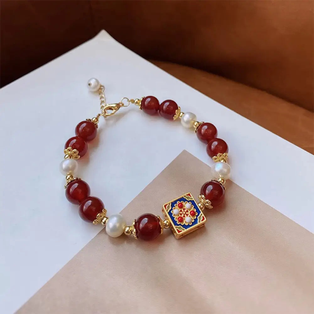 BWOOOH Red Agate Pearl Confidence Self-acceptance Bracelet - BWOOOH - Red Agate(Confidence♥Calm) - Bracelet