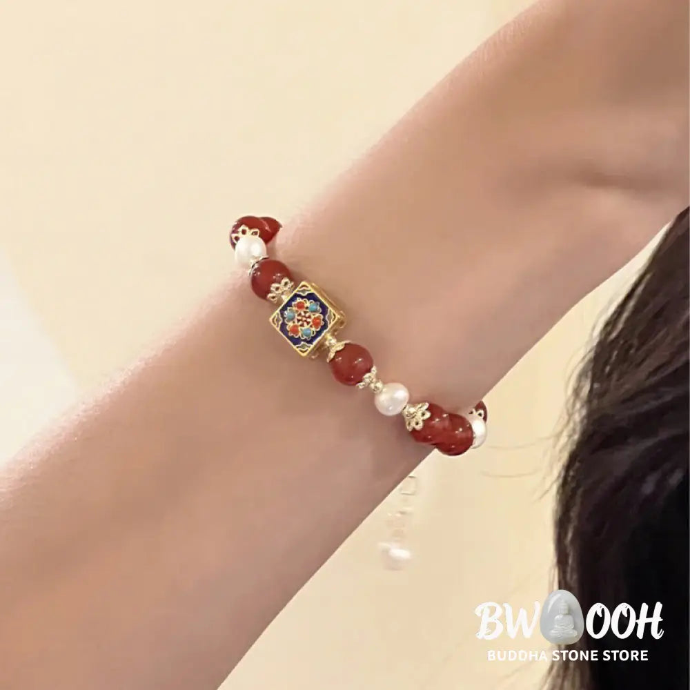 Buddha Stones Red Agate Pearl Confidence Self-acceptance Bracelet - BWOOOH - Red Agate(Confidence♥Calm) - Bracelet