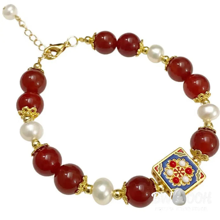Buddha Stones Red Agate Pearl Confidence Self-acceptance Bracelet - BWOOOH - Red Agate(Confidence♥Calm) - Bracelet