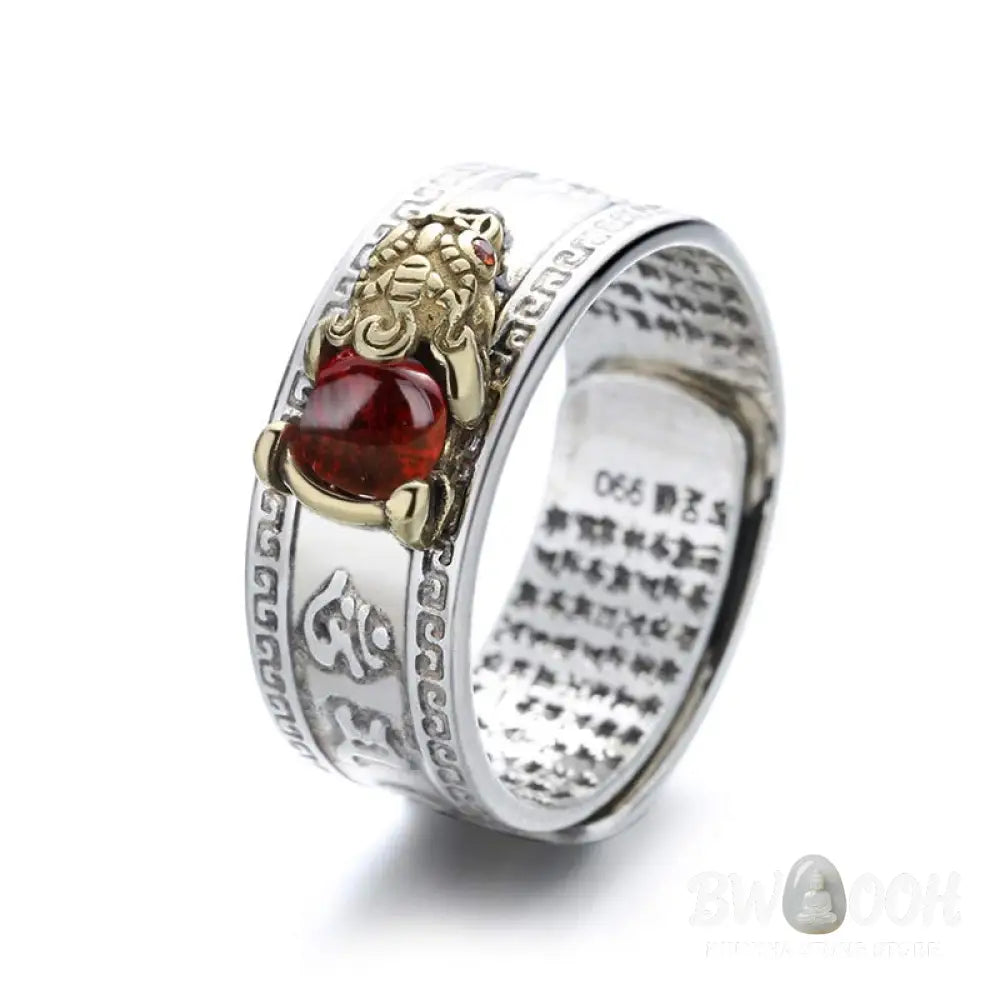 Buddha Stones Red Agate PiXiu Wealth Ring - BWOOOH - Rings