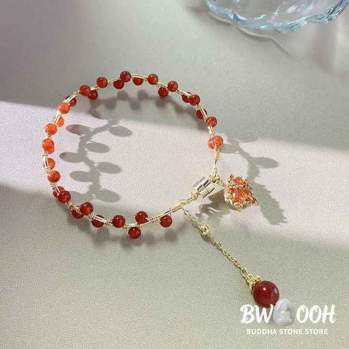 BWOOOH Red Maple Leaf Luck Charm Bracelet - Maple Leaf - Bracelet