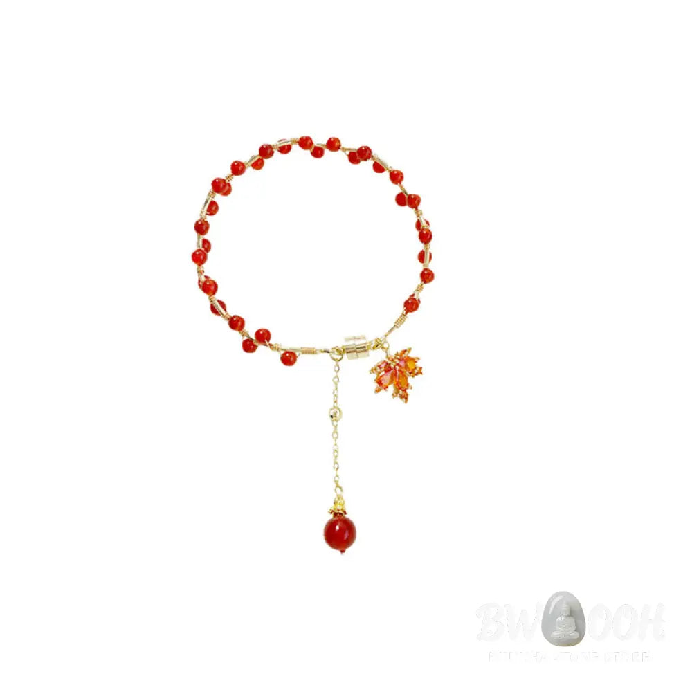 BWOOOH Red Maple Leaf Luck Charm Bracelet - Maple Leaf - Bracelet