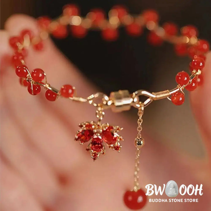 BWOOOH Red Maple Leaf Luck Charm Bracelet - Maple Leaf - Bracelet