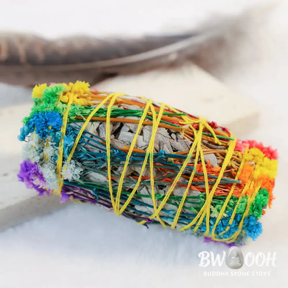 BWOOOH Red Rose Forget-me-not Colorful Daisy Smudge Stick for Home Cleansing Incense Healing Meditation Smudge