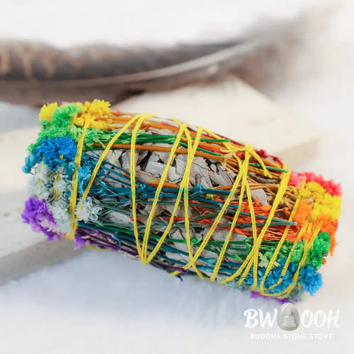 BWOOOH Red Rose Forget-me-not Colorful Daisy Smudge Stick for Home Cleansing Incense Healing Meditation Smudge