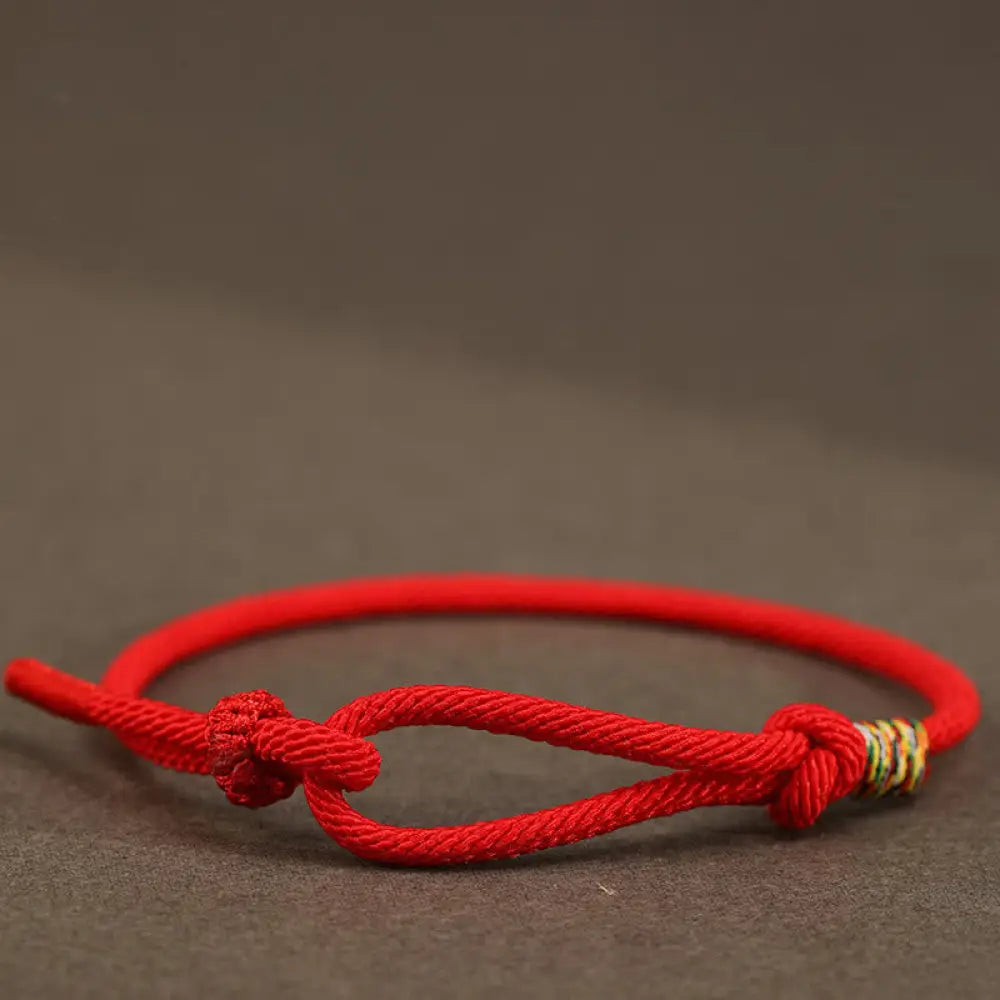 Buddha Stones Red String 925 Sterling Silver 999 Sterling Silver Coin Luck Bracelet - BWOOOH - Red String / Colorful