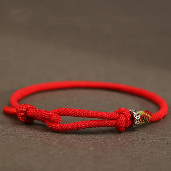 Buddha Stones Red String 925 Sterling Silver 999 Sterling Silver Coin Luck Bracelet - BWOOOH - Red String / 925