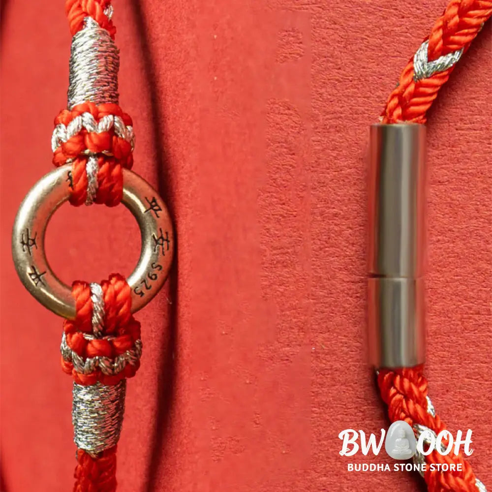 Buddha Stones Red String 925 Sterling Silver Safe Luck Bracelet - BWOOOH - Bracelet