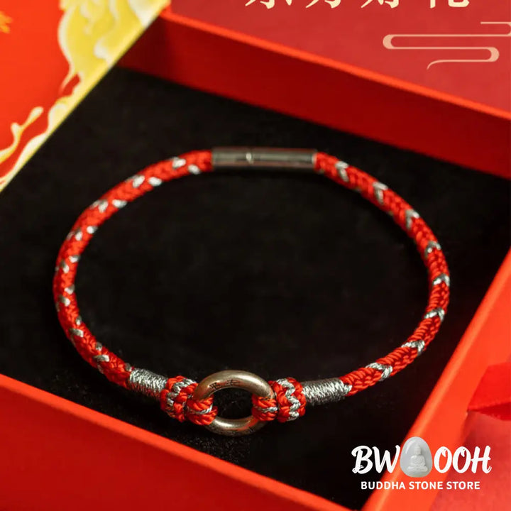 Buddha Stones Red String 925 Sterling Silver Safe Luck Bracelet - BWOOOH - Bracelet
