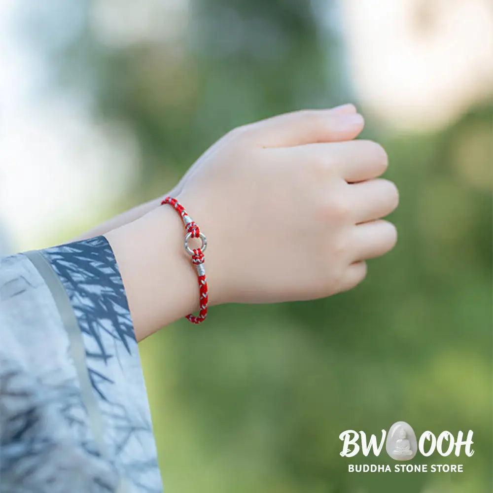 Buddha Stones Red String 925 Sterling Silver Safe Luck Bracelet - BWOOOH - Bracelet