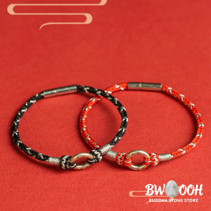 Buddha Stones Red String 925 Sterling Silver Safe Luck Bracelet - BWOOOH - Bracelet